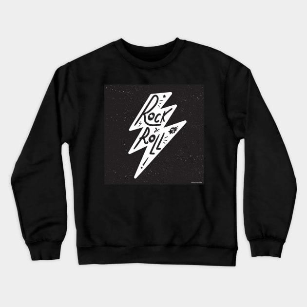 Rock & Roll Space Crewneck Sweatshirt by AME_Studios